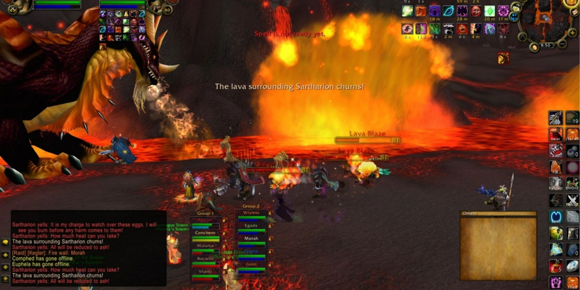 World of Warcraft Wrath of the Lich King Sartharion lava wave mechanic