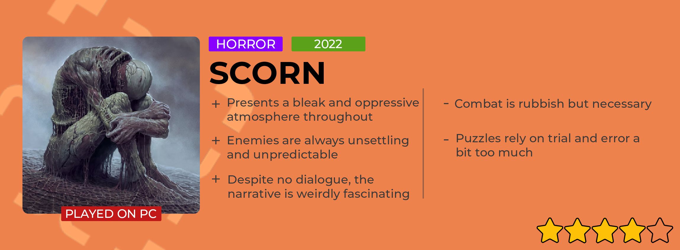 Scorn Review Card