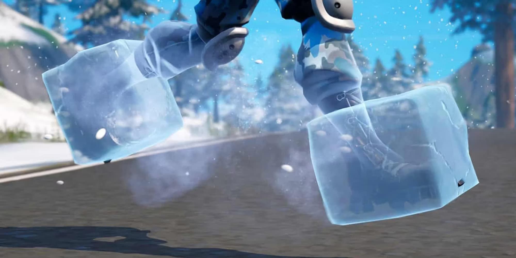 Frozen feet keep players sliding in the Slide Fortnite LTM.