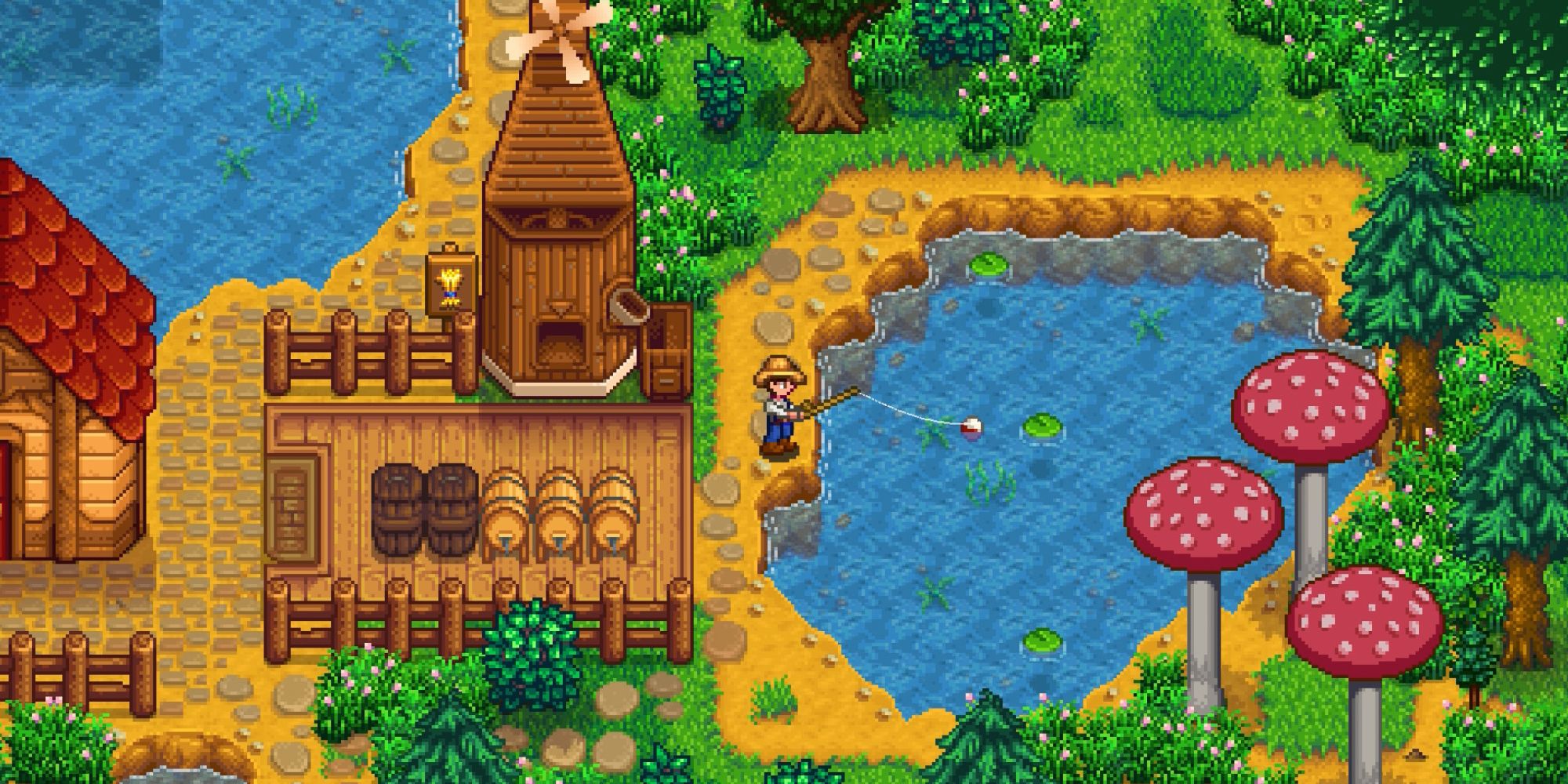 Stardew Valley Official fishing in pond