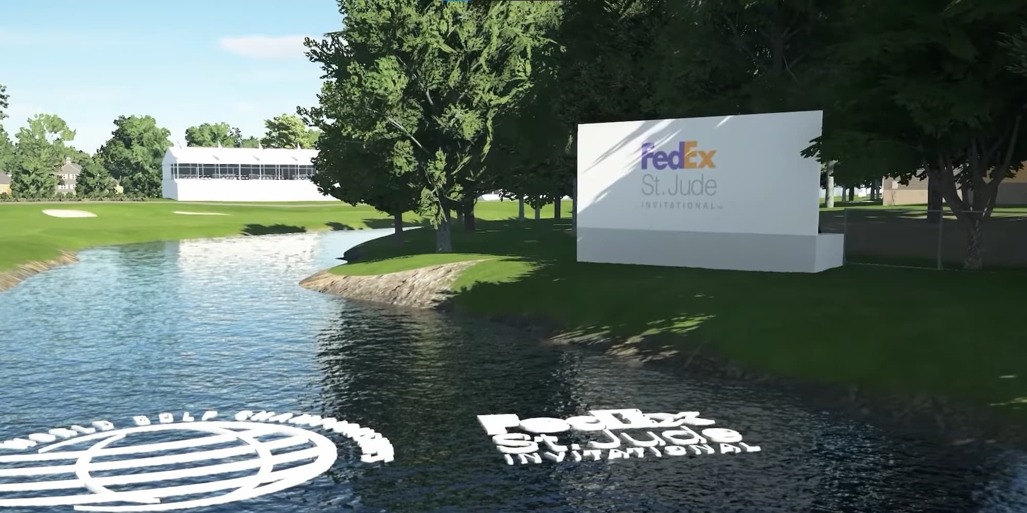 Logos for the FedEx St. Jude Invitational are shown at TPC Southwind.
