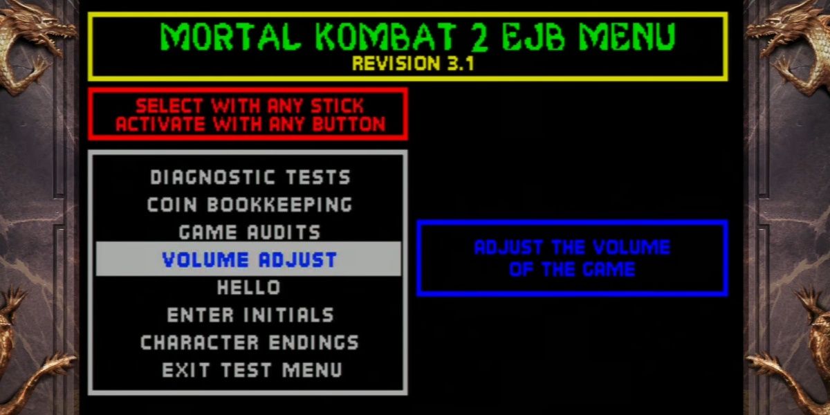 The EJB menu from Mortal Kombat 2.