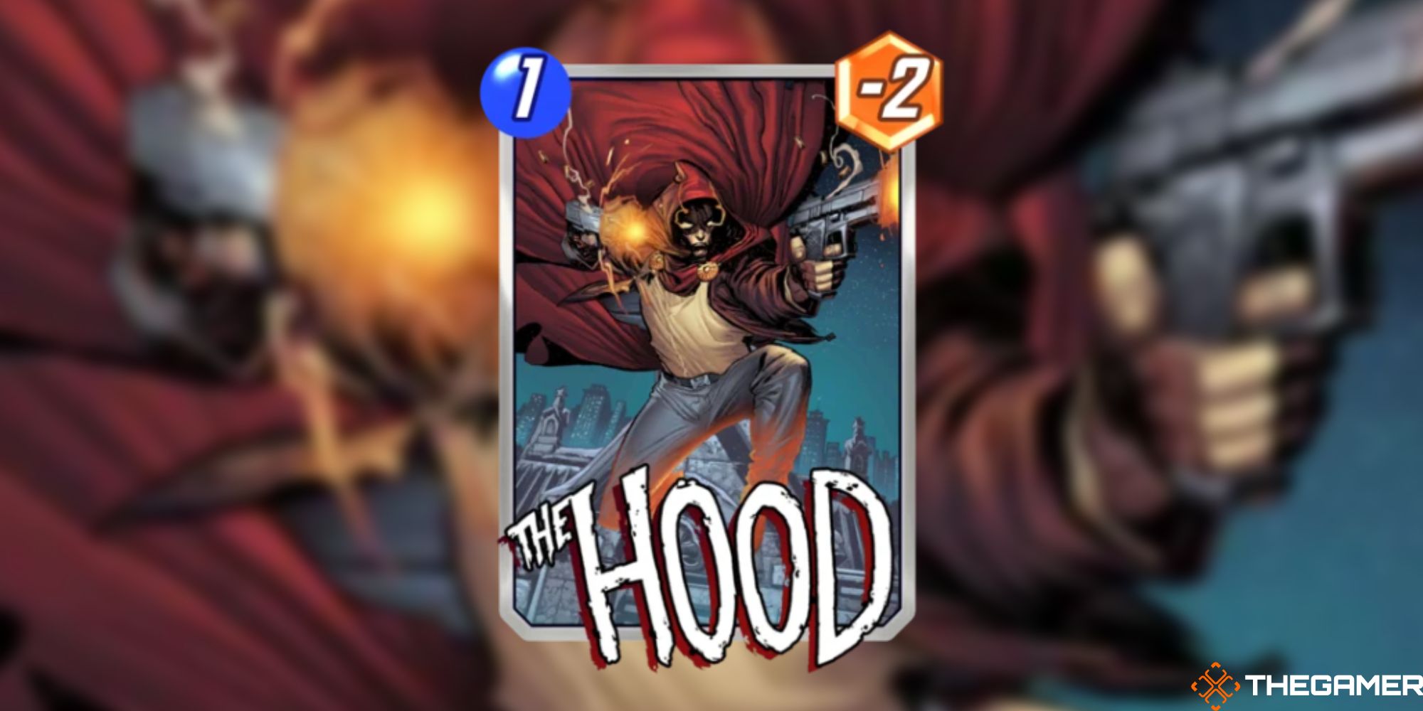 Marvel Snap - The Hood on a blurred background