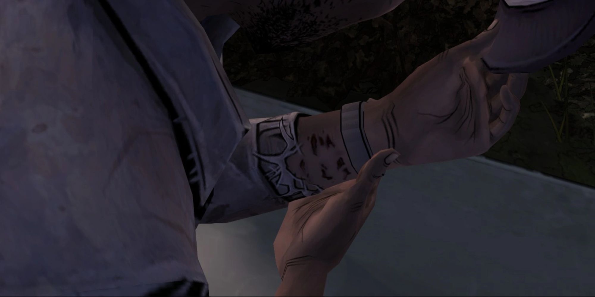 The Walking Dead Screenshot Of Lee With Bitten Arm