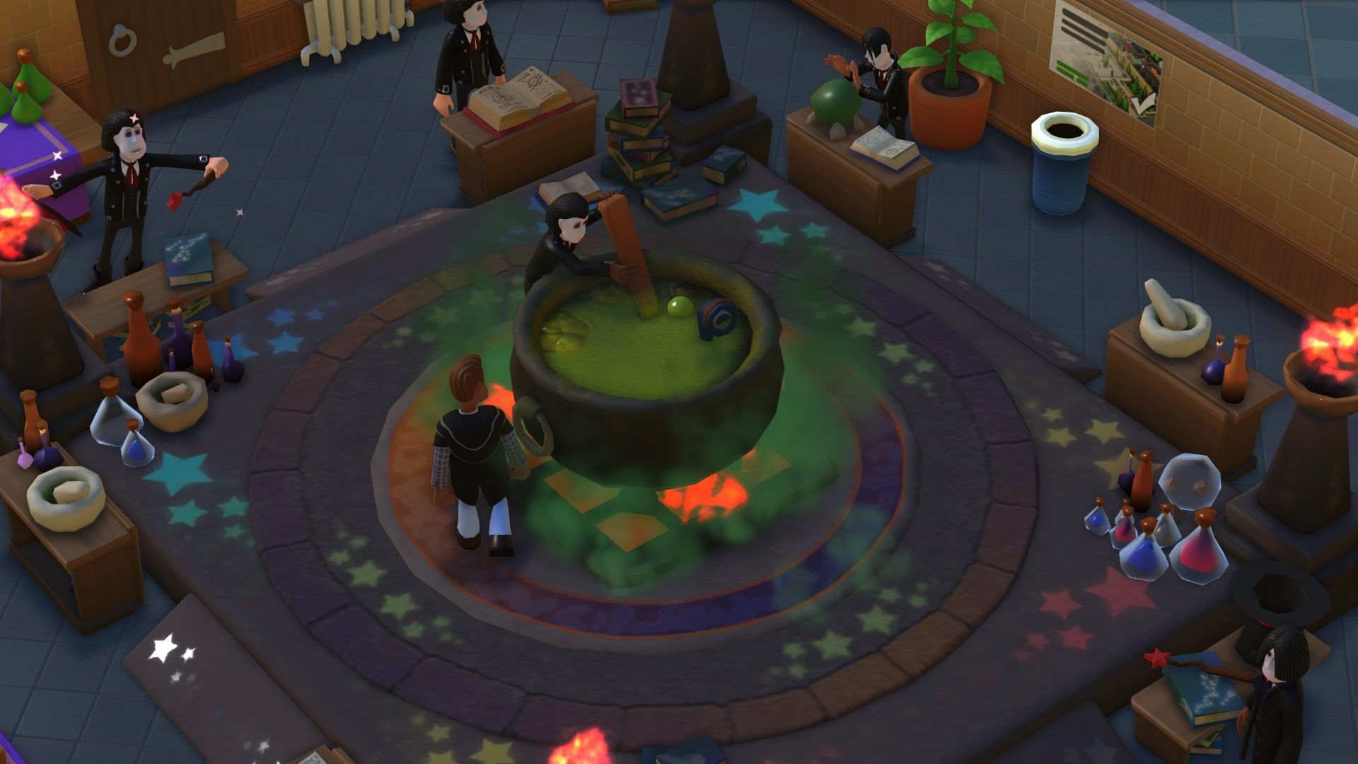 Two Point Campus Goth Stirring Cauldron In Potions Room