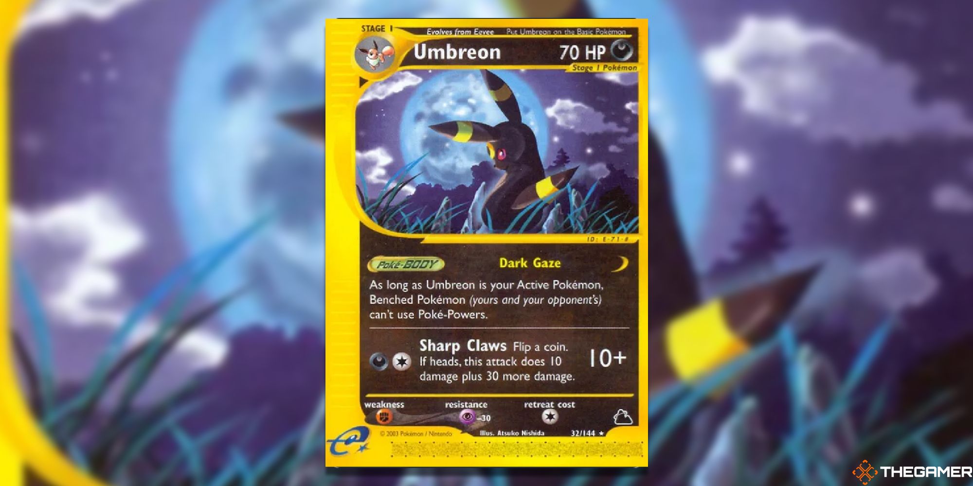 Pokemon TCG: Umbreon from Skyridge with blurry background