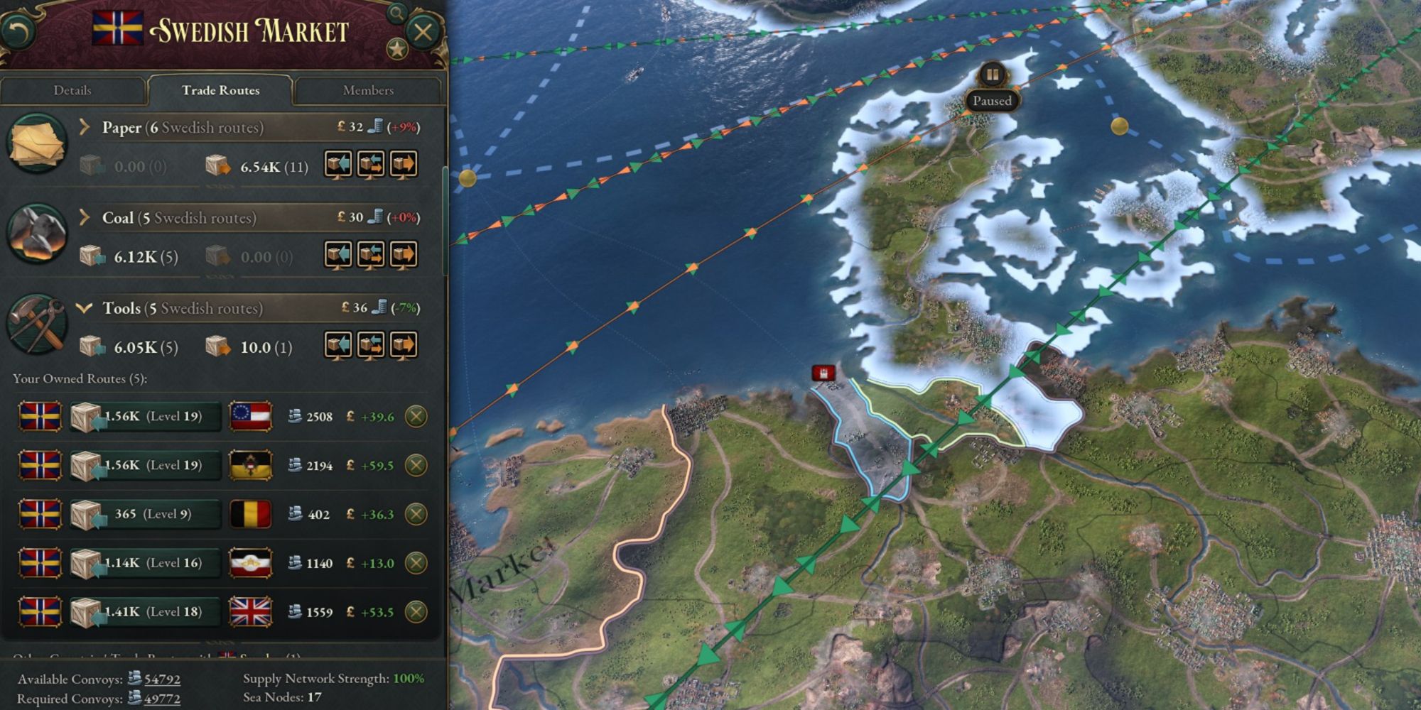 Victoria 3 Trade Routes Menu