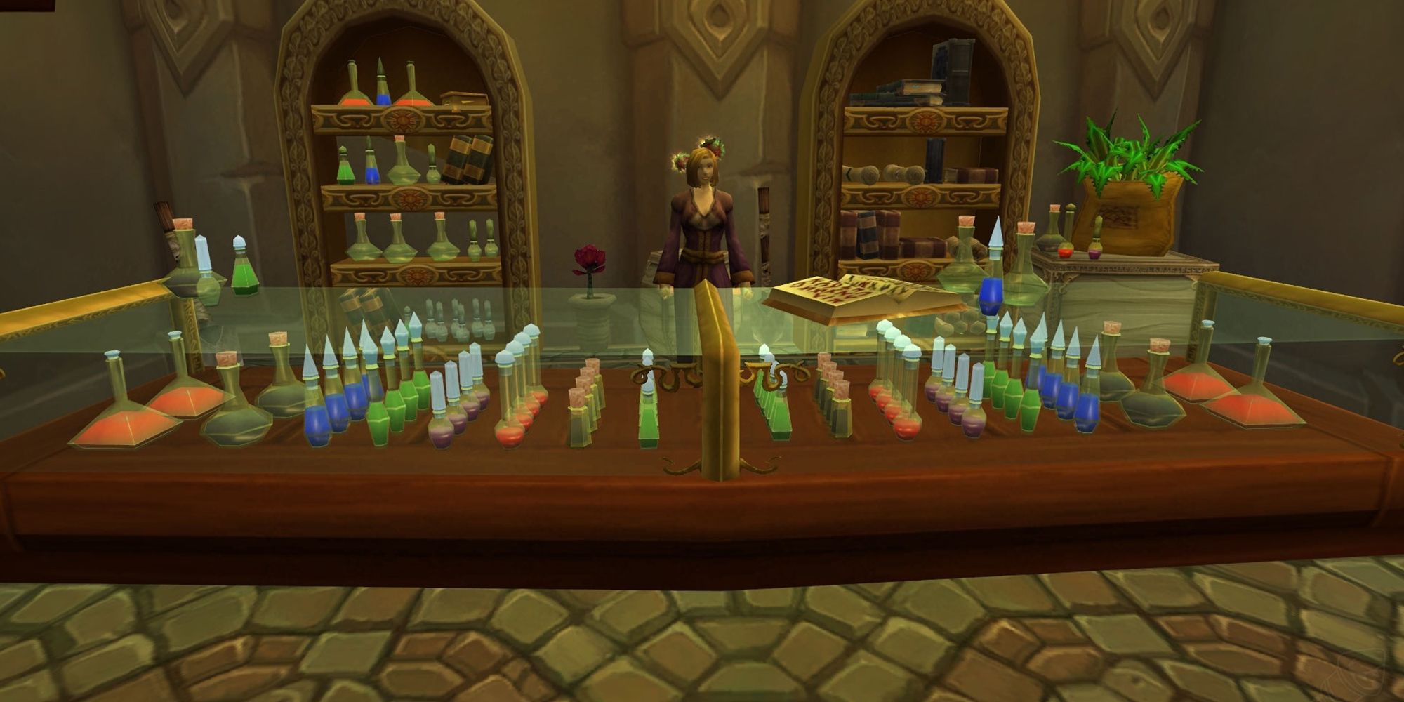 An alchemy shop filled with potions and elixirs