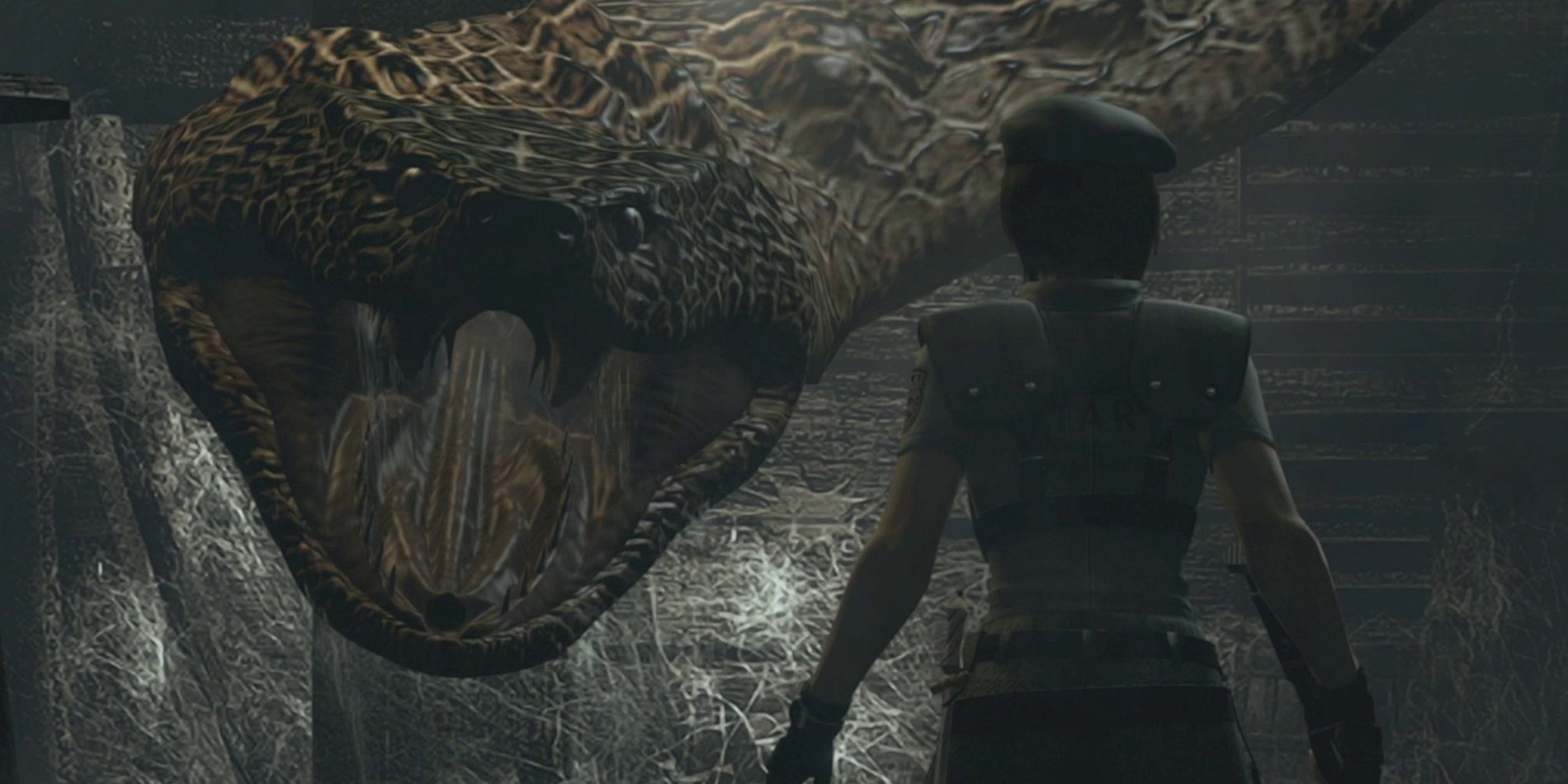 Resident Evil HD Remaster Screenshot Of Yawn Looking At Jill
