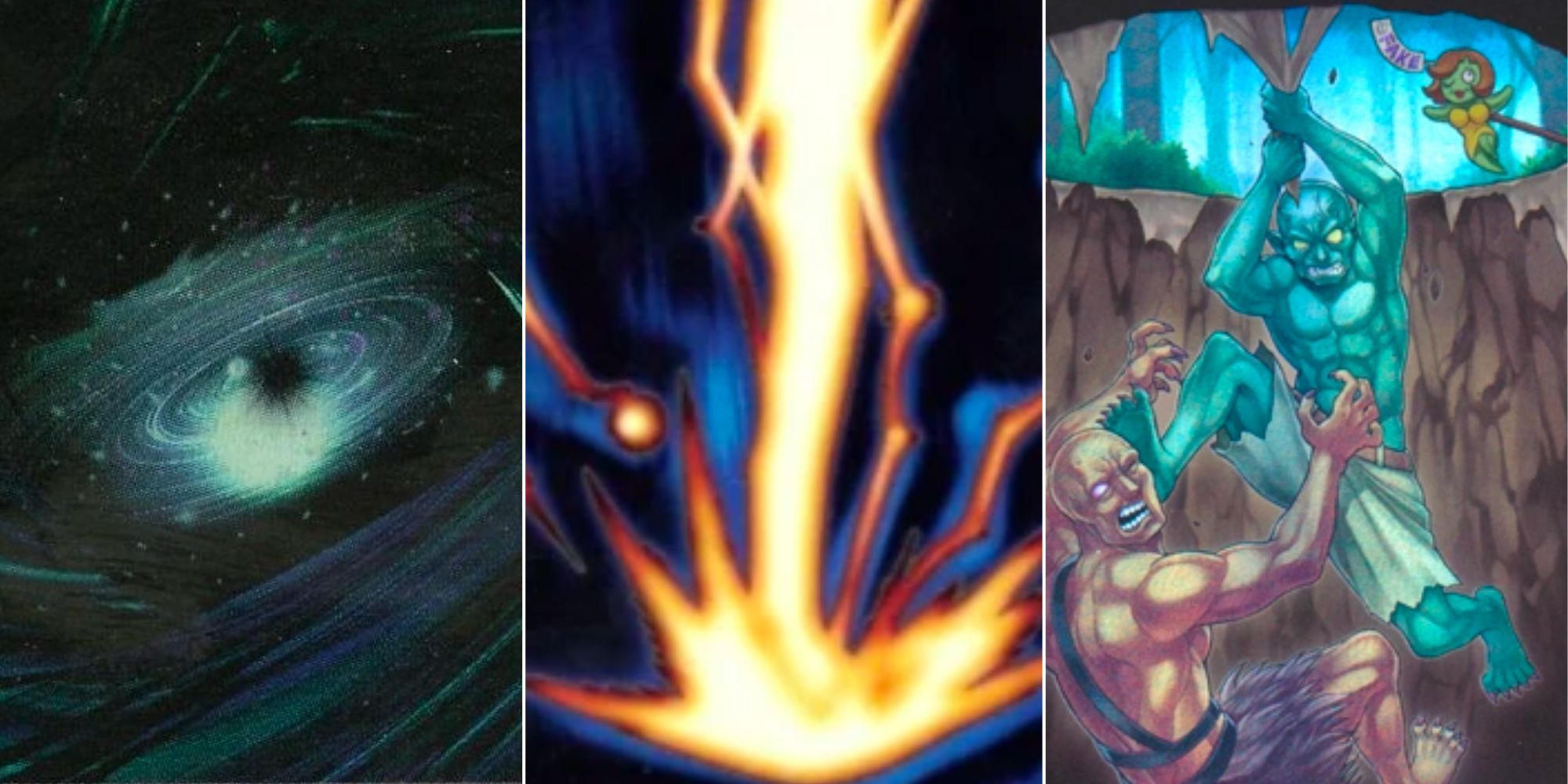 Split image of three Yu-Gi-Oh! Monster Removal Cards