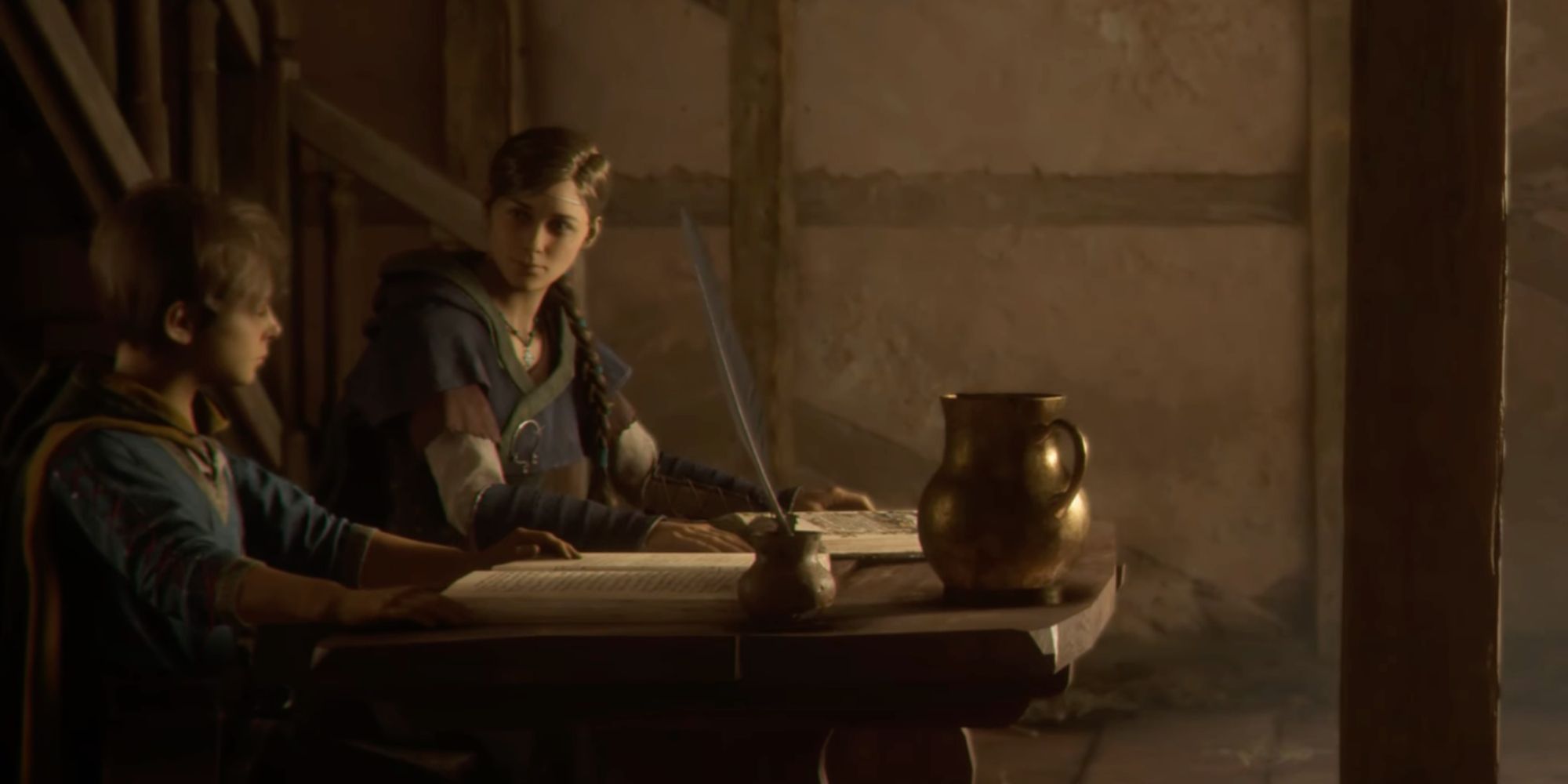 a plague tale requiem beatrice and lucas studying
