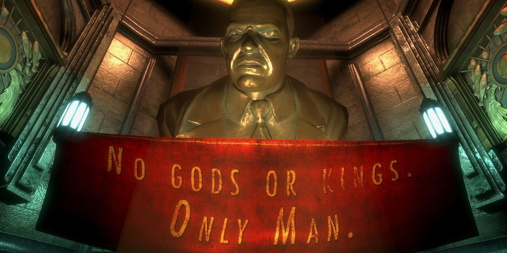 bioshock intro no gods or kings only man andrew ryan banner