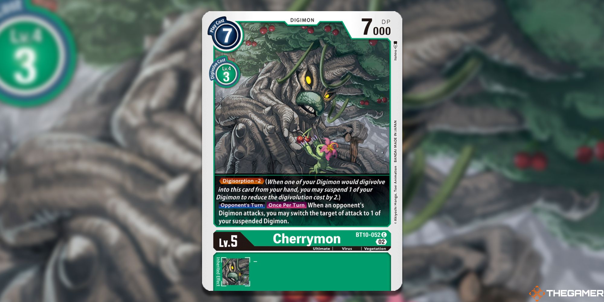 cherrymon image with blurred background digimon card game