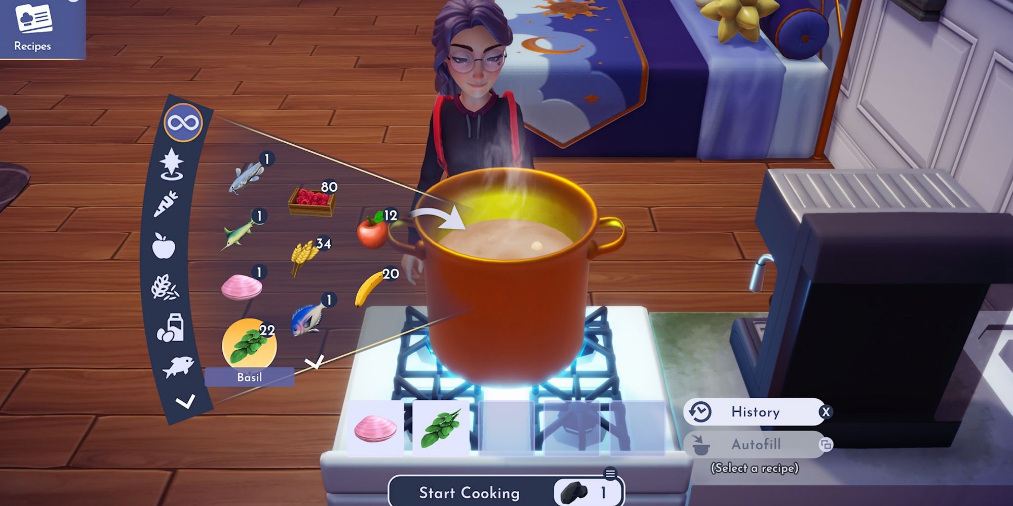 using stove in player's house