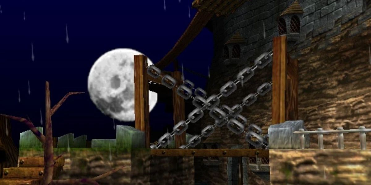 Creepy Castle bridge and moat in Donkey Kong 64