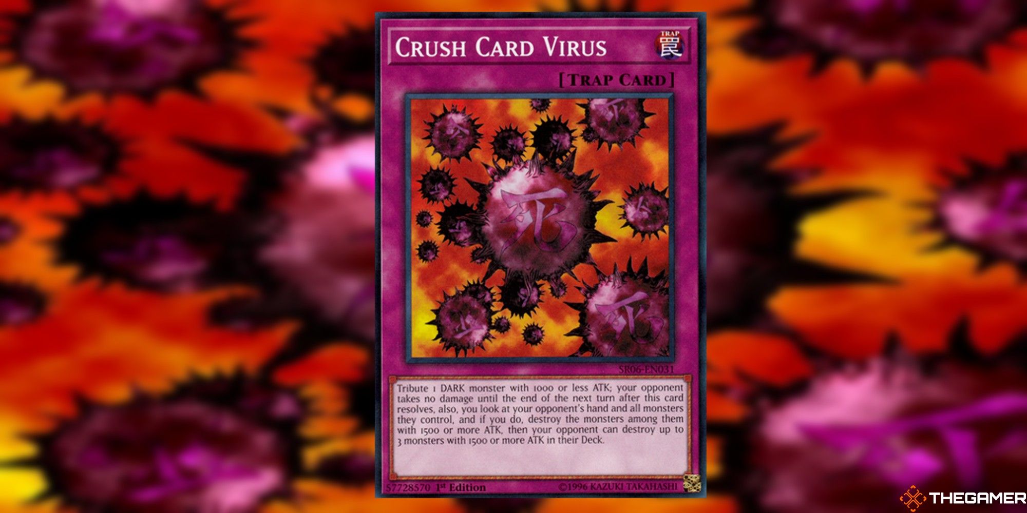 crush card virus card and art background