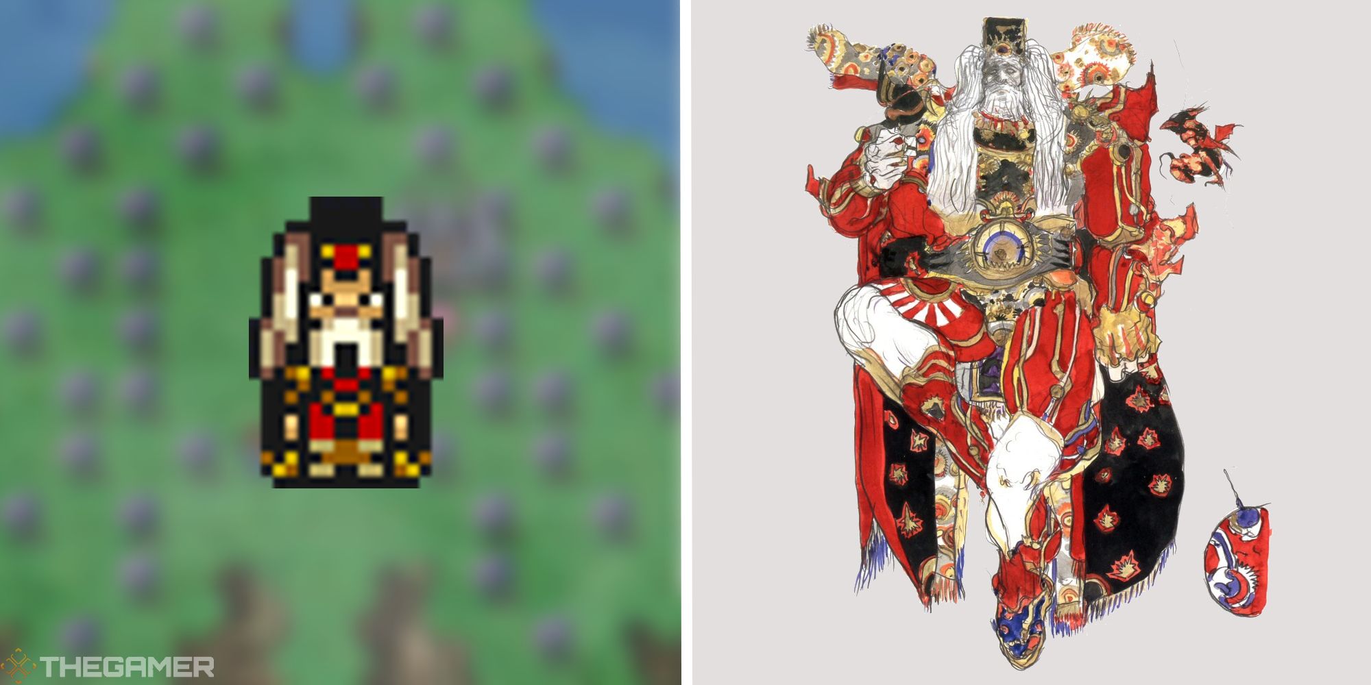 ffvi gestahl sprite next to concept art for character