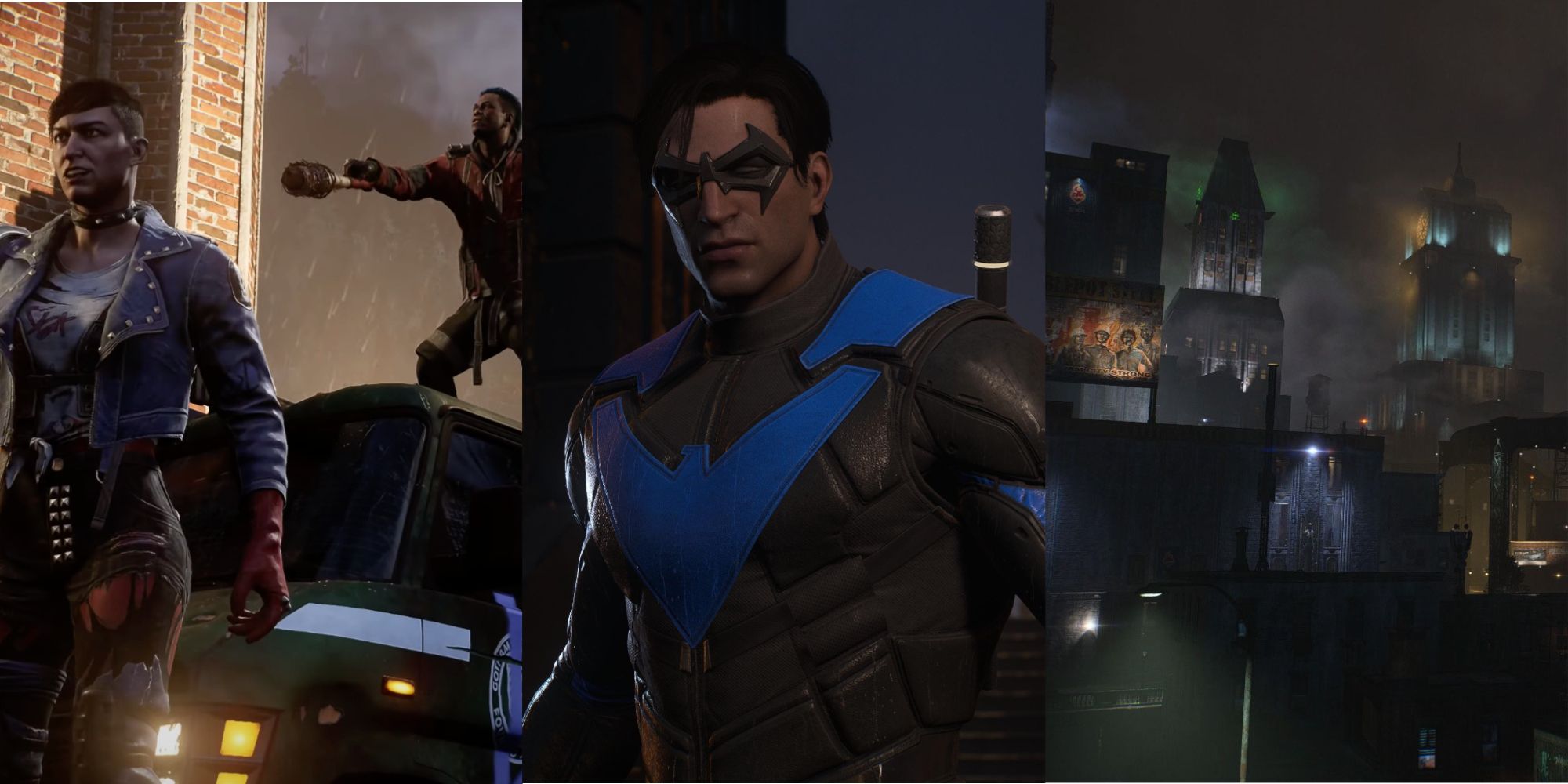 Gotham Knights: Thugs, Nightwing, Gotham skyline