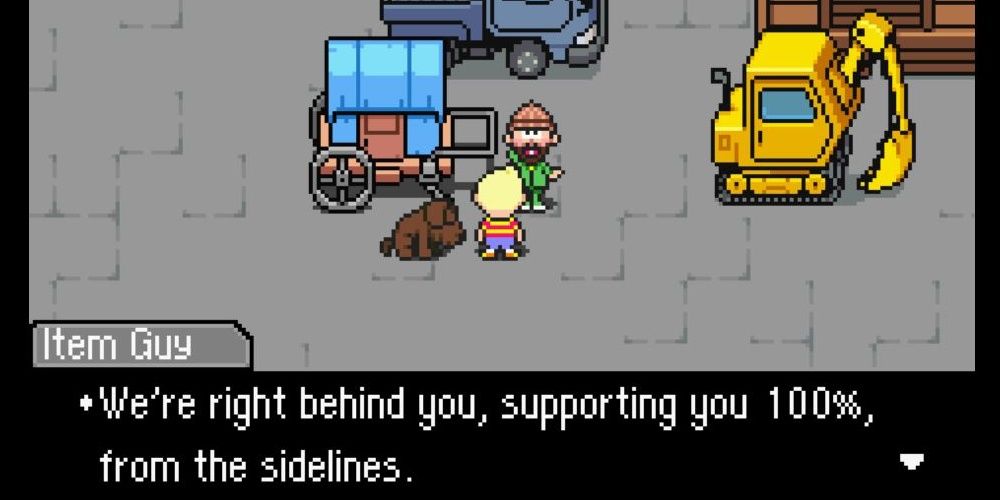 Lucas talking with the Item Guy in Mother 3