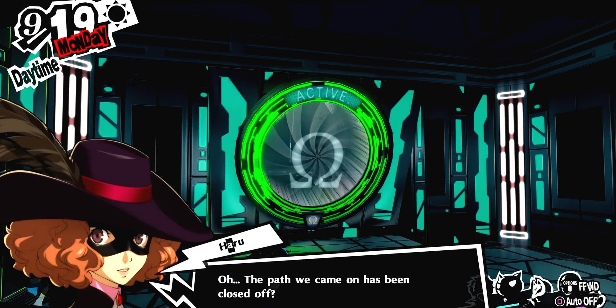 haru explaining the gimmick of the second airlock puzzle