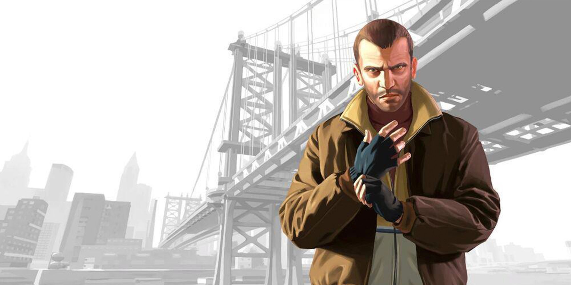 niko bellic in front of bridge