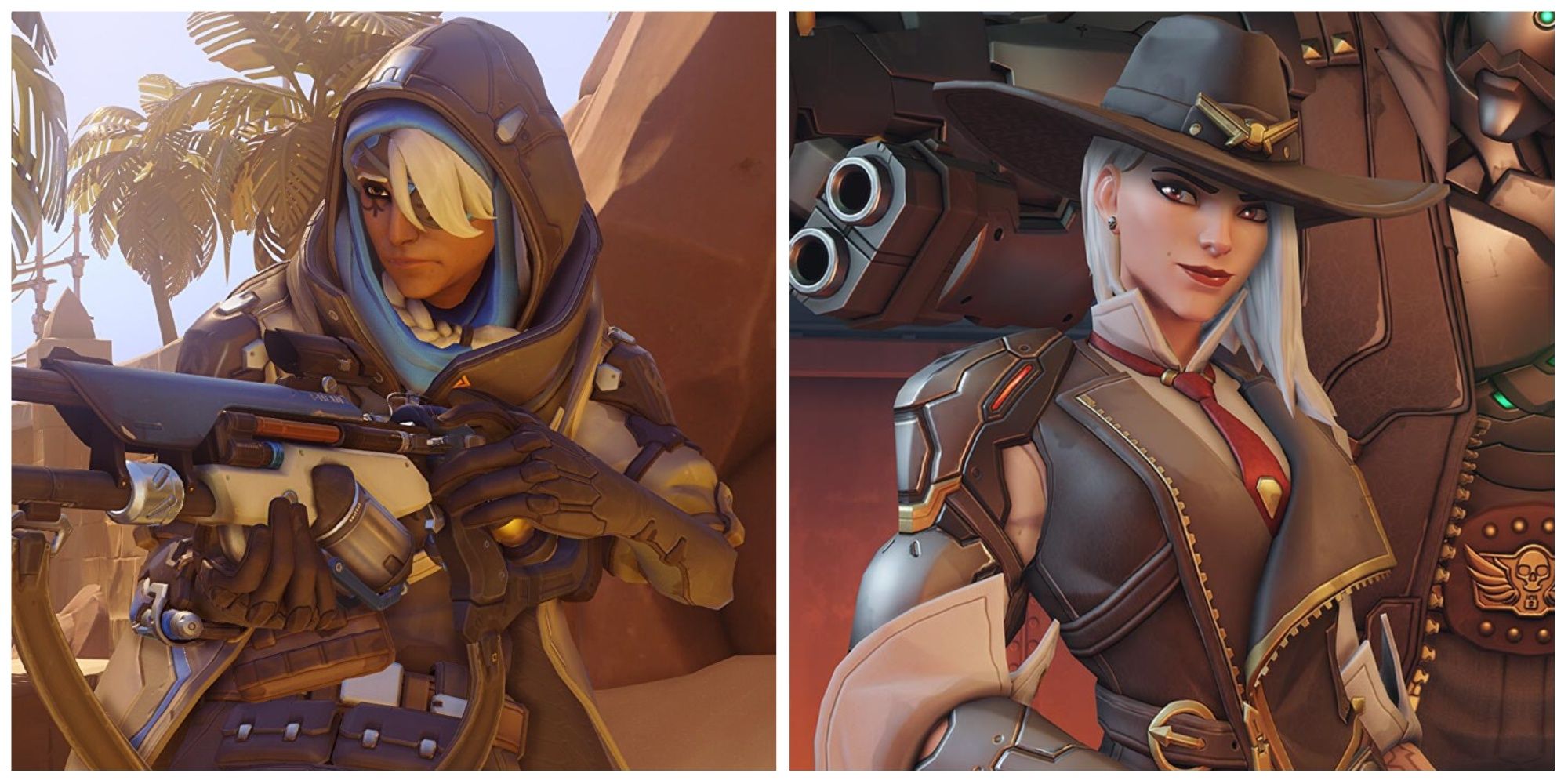 Overwatch 2 screenshot of characters Ana (left) and Ashe (right)