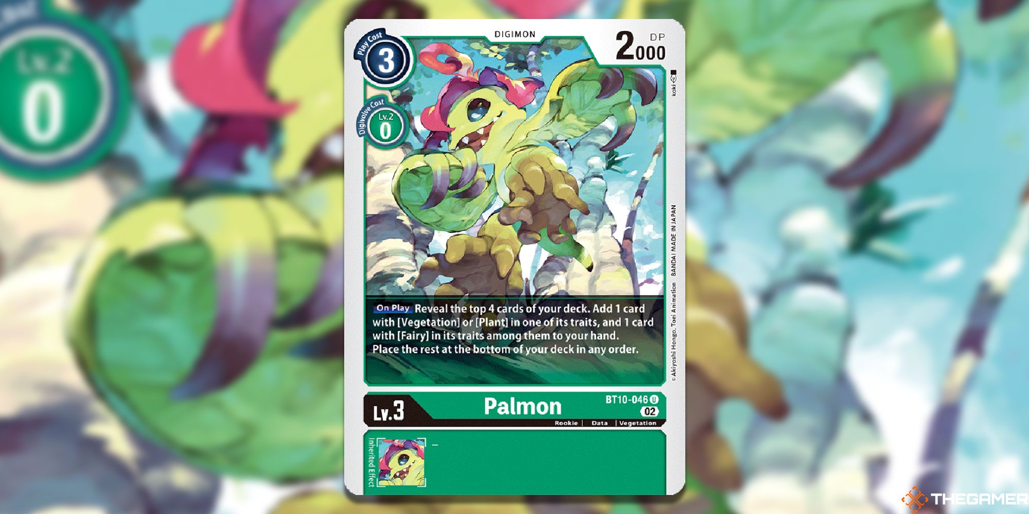 palmon bt10 image with blurred background digimon card game