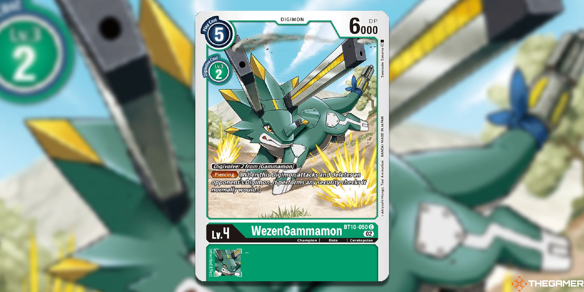 wezengammamon image with blurred background digimon card game