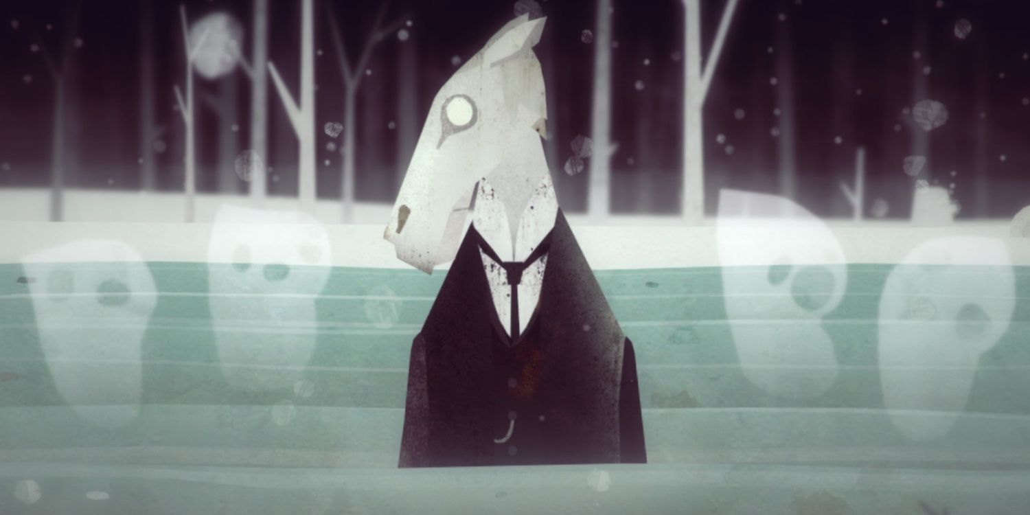 Screenshot from Year Walk showing the Brook Horse