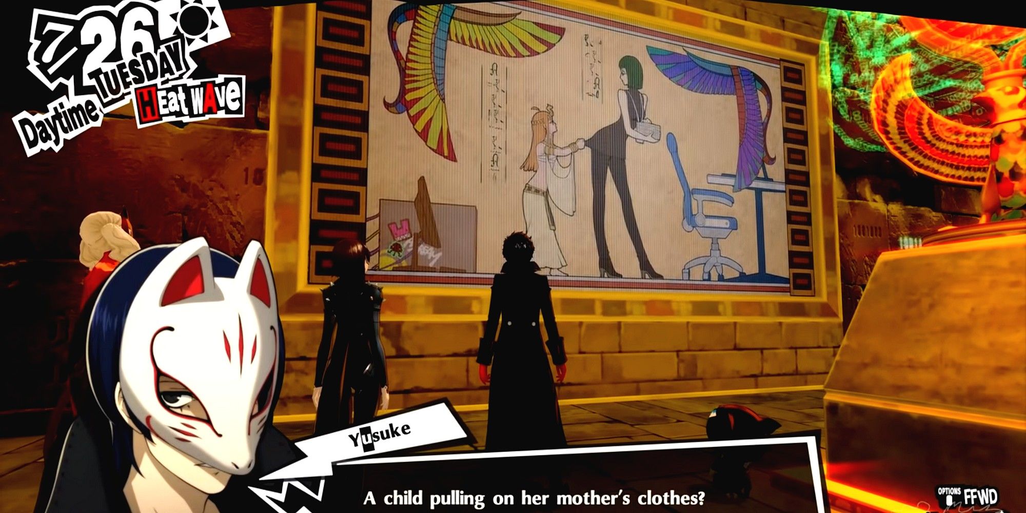 yusuke talking about the final picture puzzle for futaba's palace