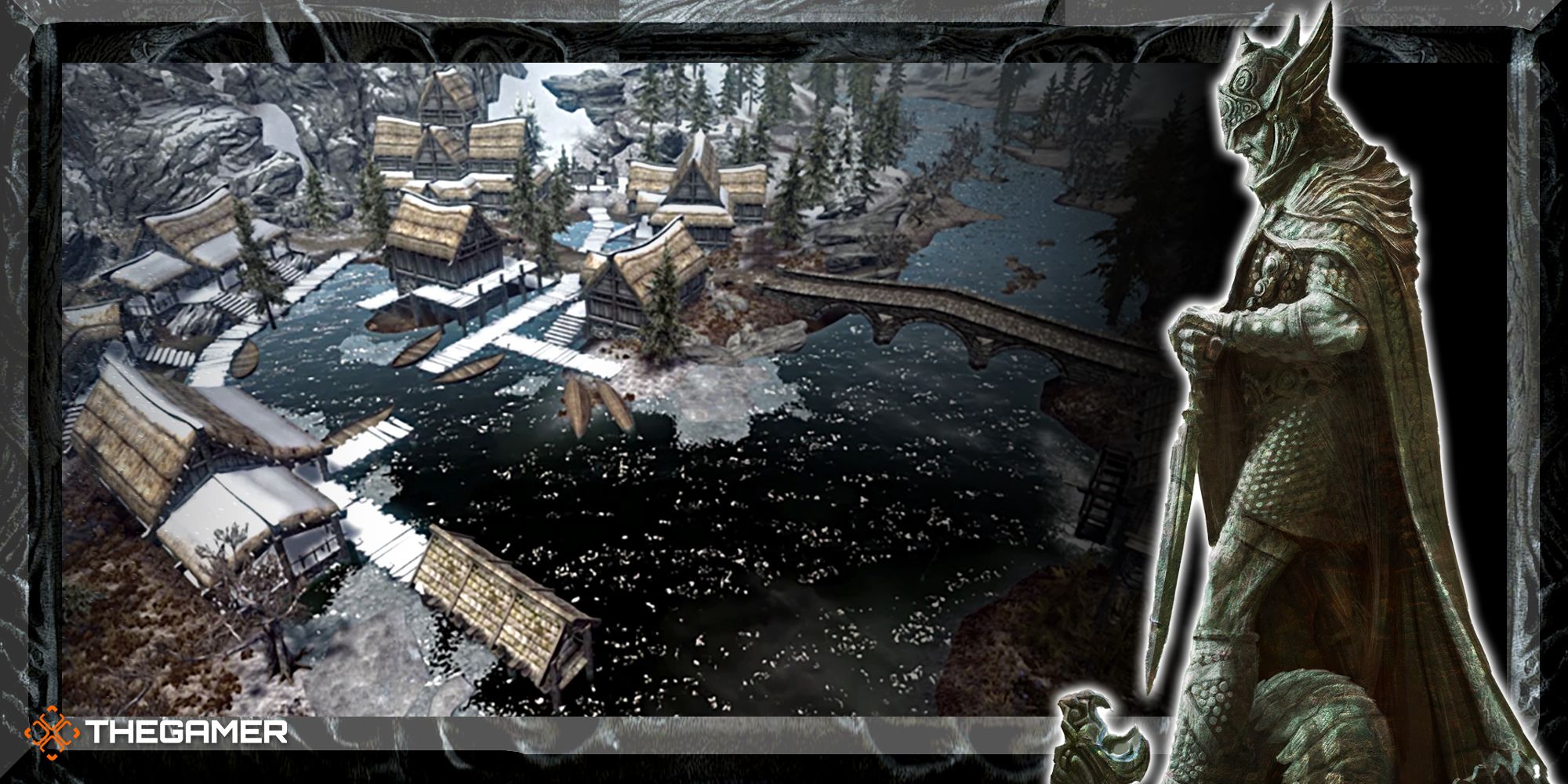 Art and screenshot from Skyrim.
