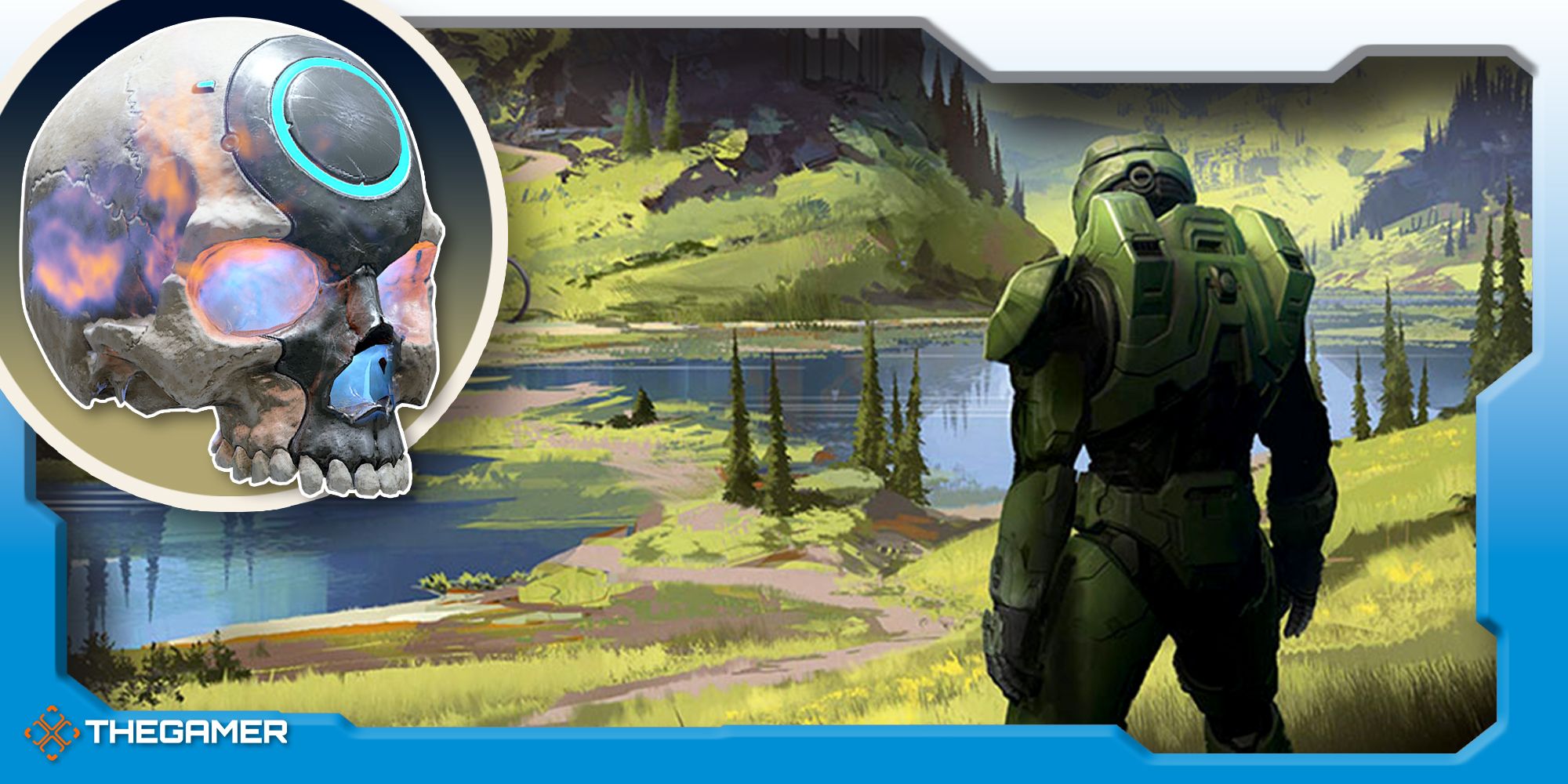 Game artwork and figure from Halo Infinite.