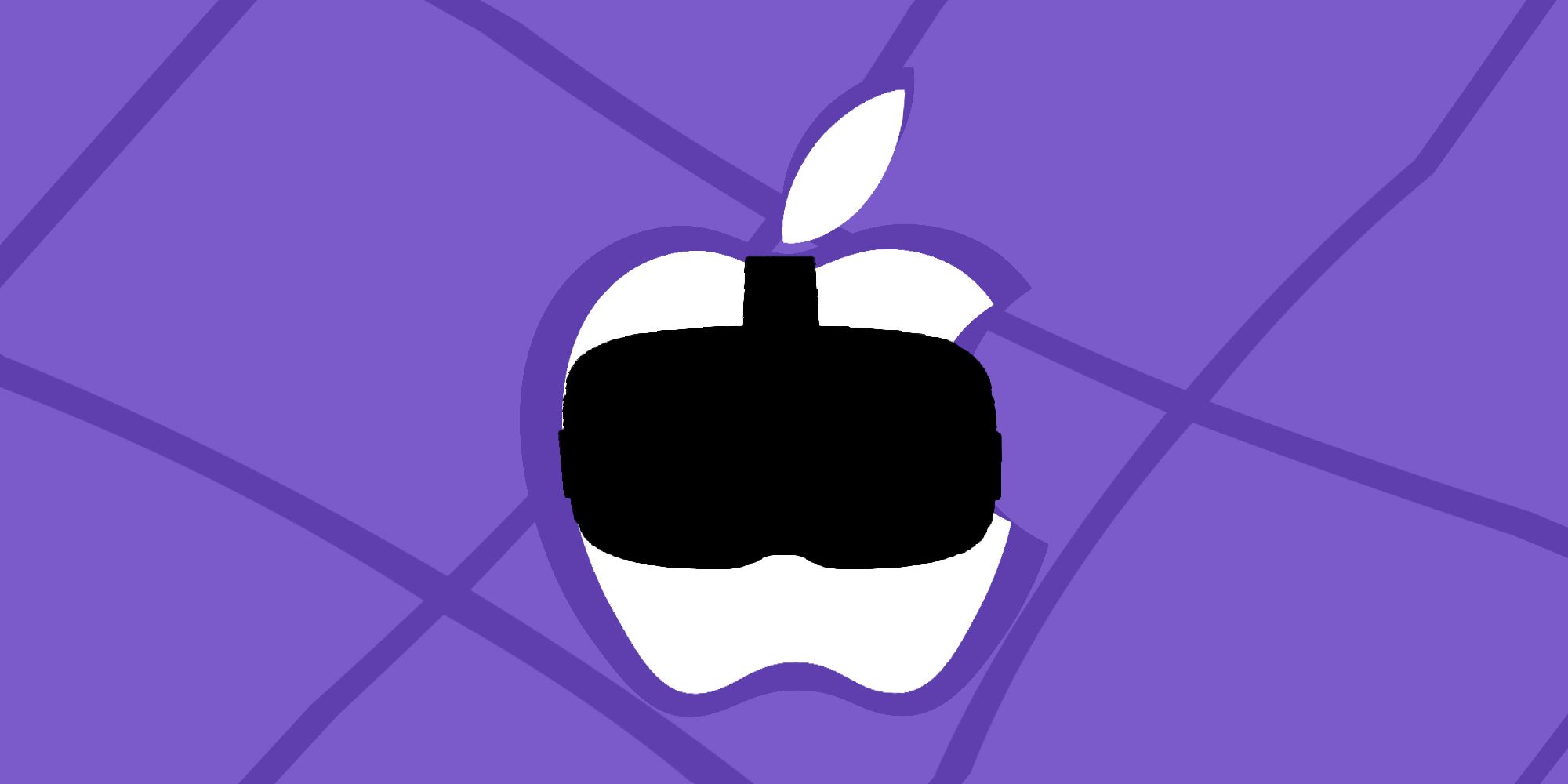 Apple Logo with VR headset on it 
