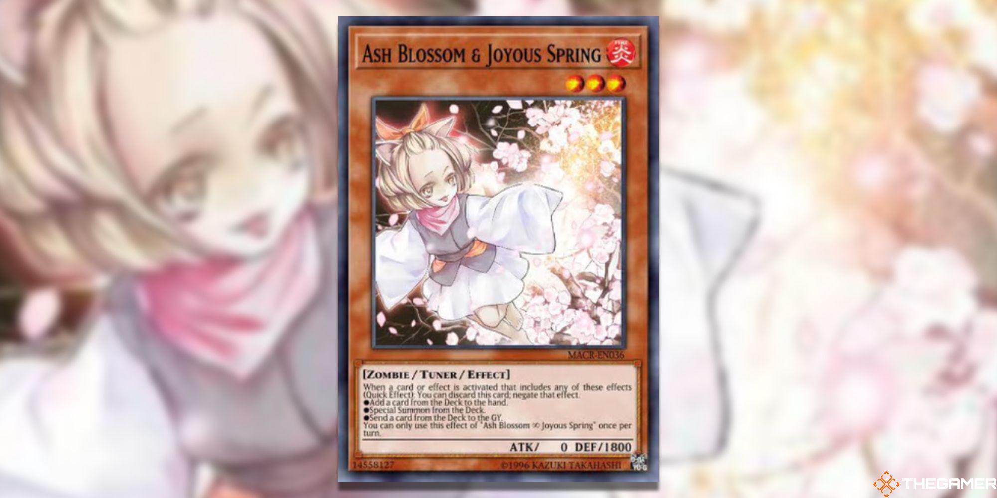 Yu-Gi-Oh! Ash Blossom & Joyous Spring on blurred background