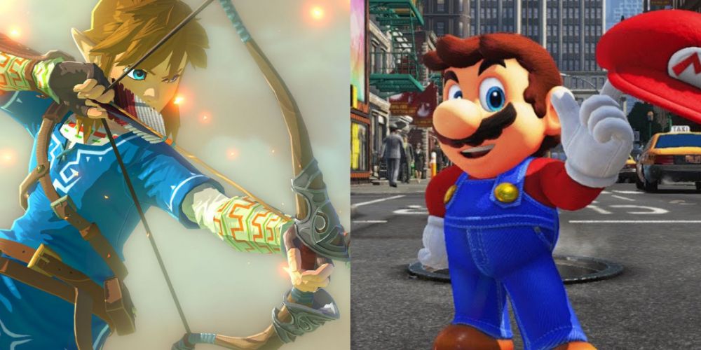 BOTW Link And Super Mario Odyssey Mario