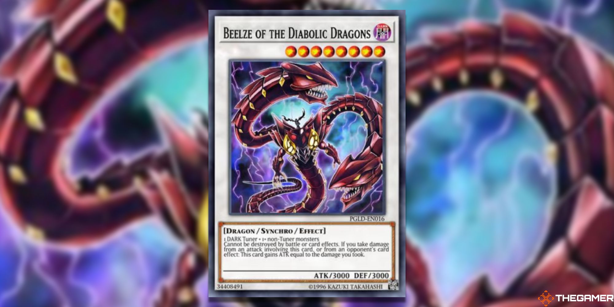 Yu-Gi-Oh! Beelze Of The Diabolic Dragons on blurred background