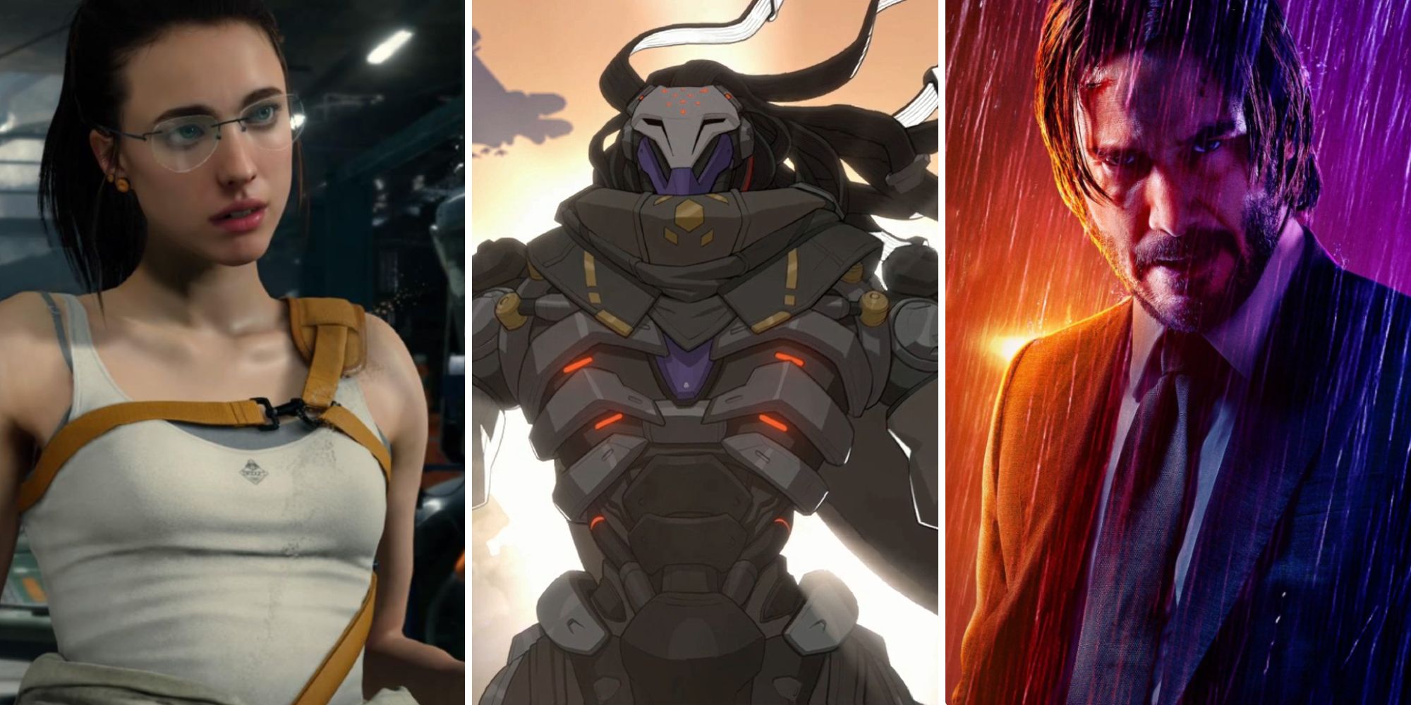 Mama from Death Stranding, Ramattra from Overwatch 2, and John Wick