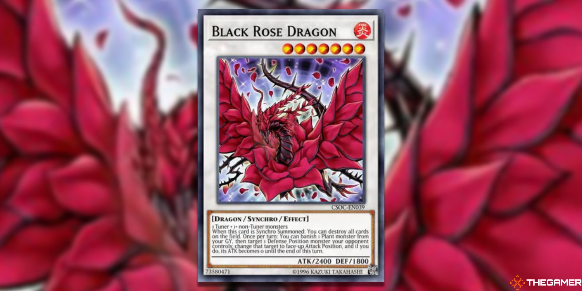 Yu-Gi-Oh! Black Rose Dragon on blurred background