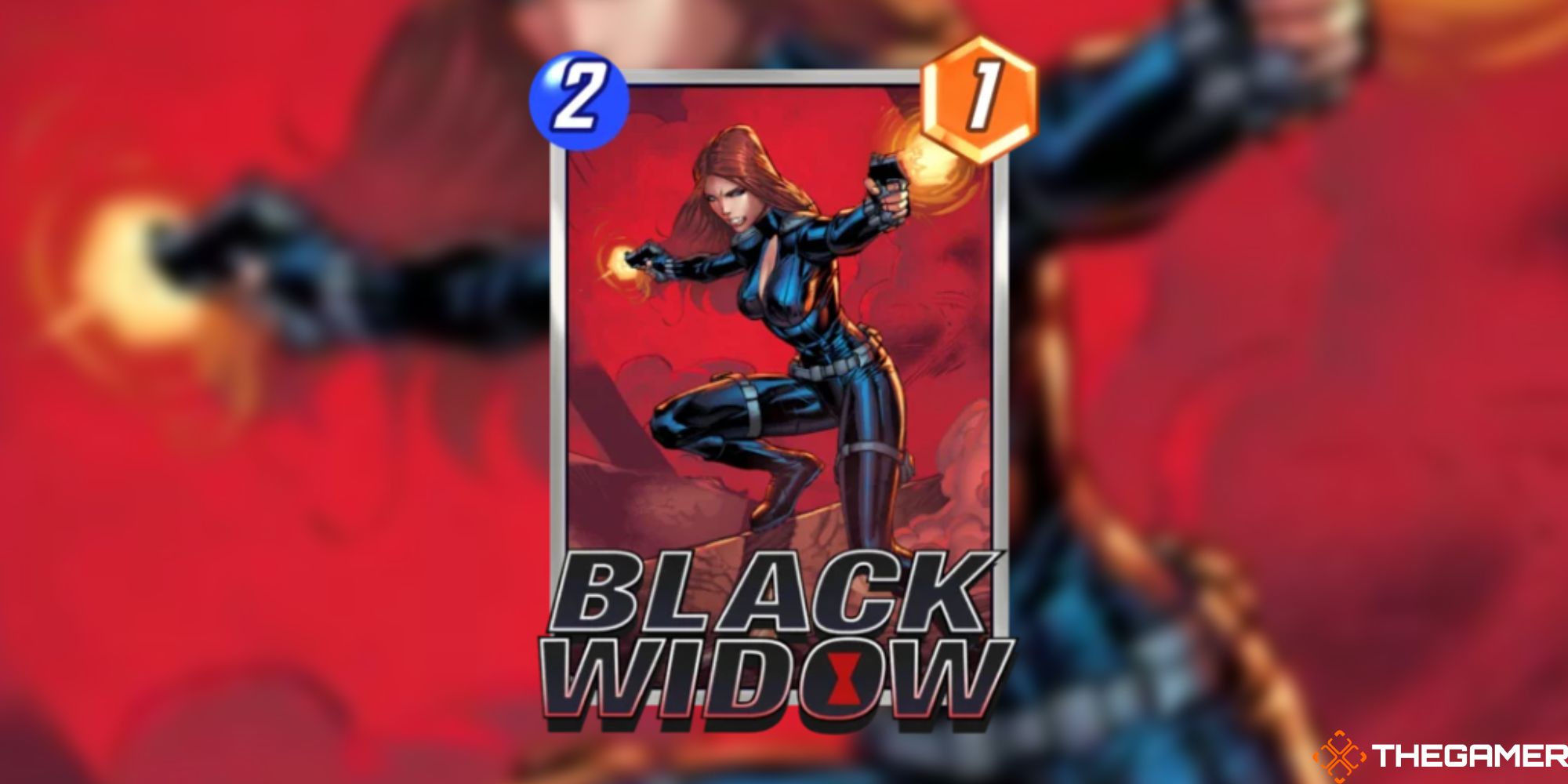 Marvel Snap - Black Widow on a blurred background