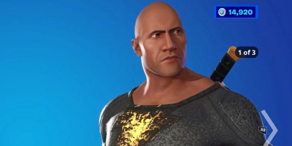 Black Adam In Fortnite Against Blue Background