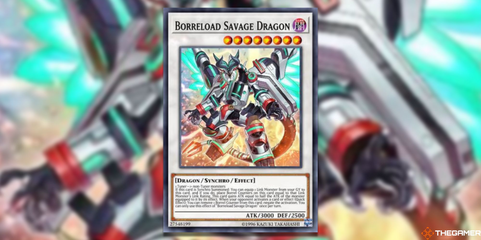 Yu-Gi-Oh! Borreload Savage Dragon on blurred background