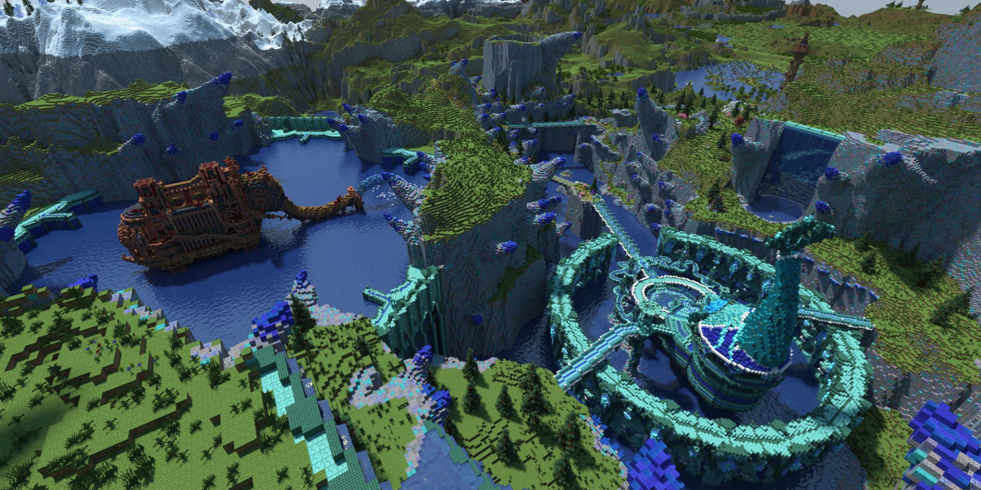 Minecraft Player Is Recreating The Entirety Of Breath Of The Wild   Breath Of The Wilds Zora Domain In Minecraft 