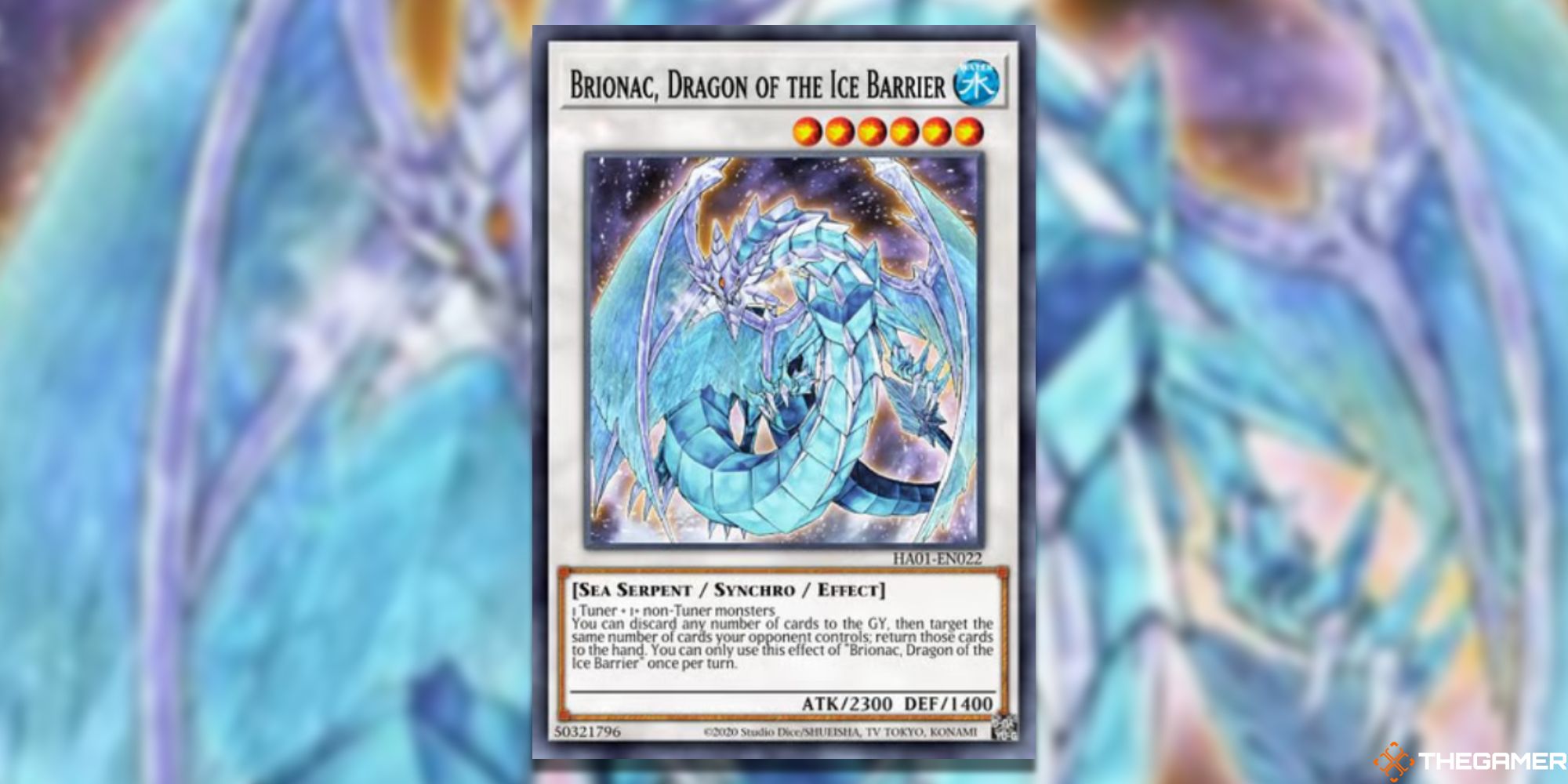 Yu-Gi-Oh! Brionac, Dragon Of The Ice Barrier on blurred background