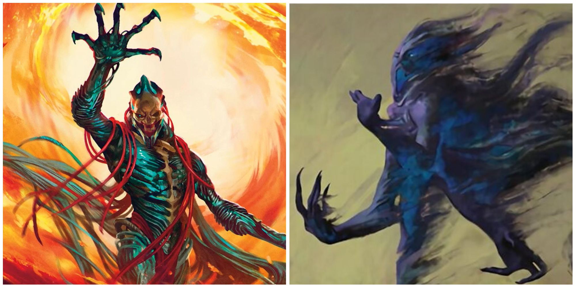 Gix, Yawgmoth Praetor and Misery's Shadow artworks