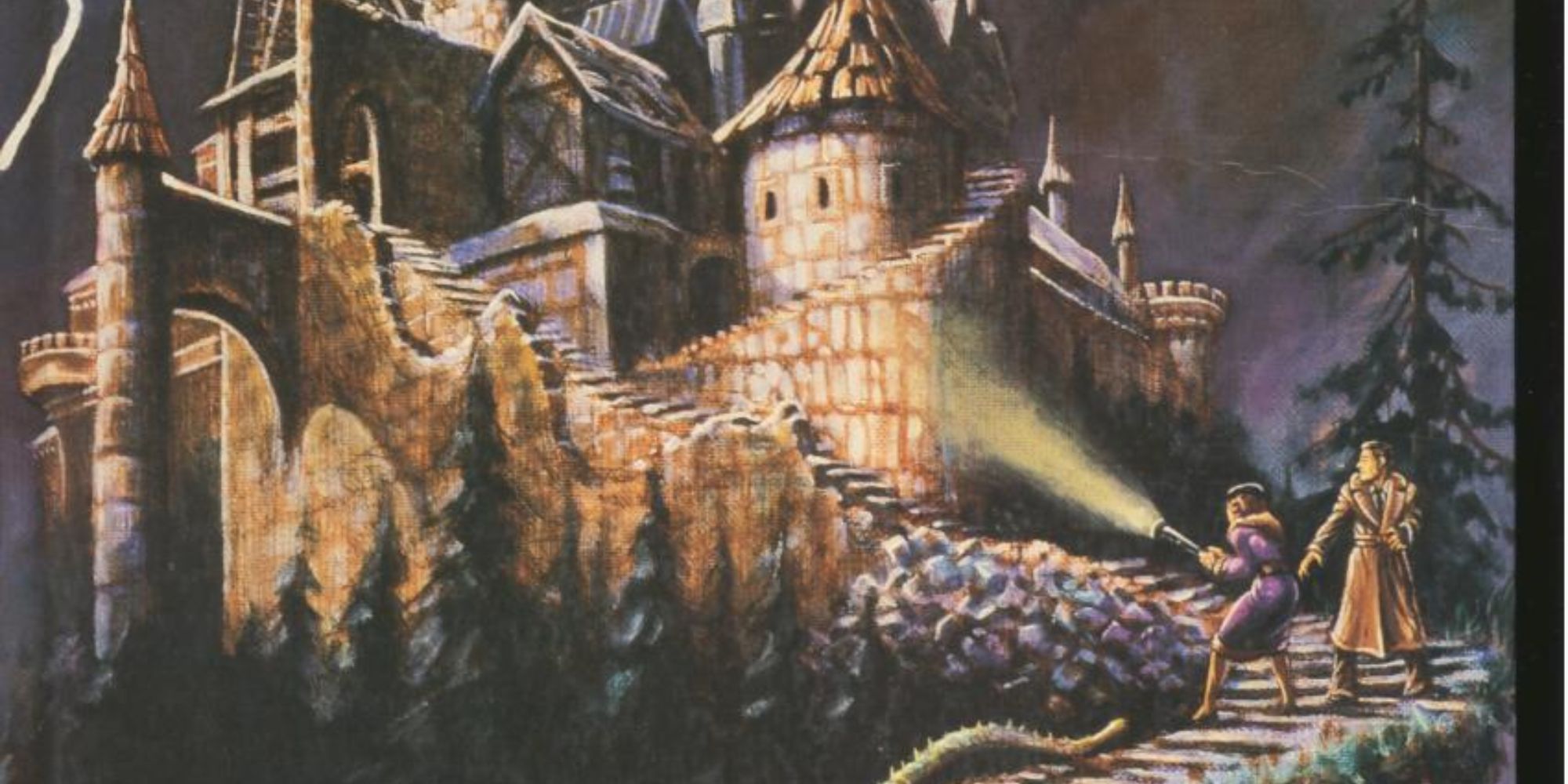 Call Of Cthulhu Artwork Of Investigators Moving Towards Gothic Castle