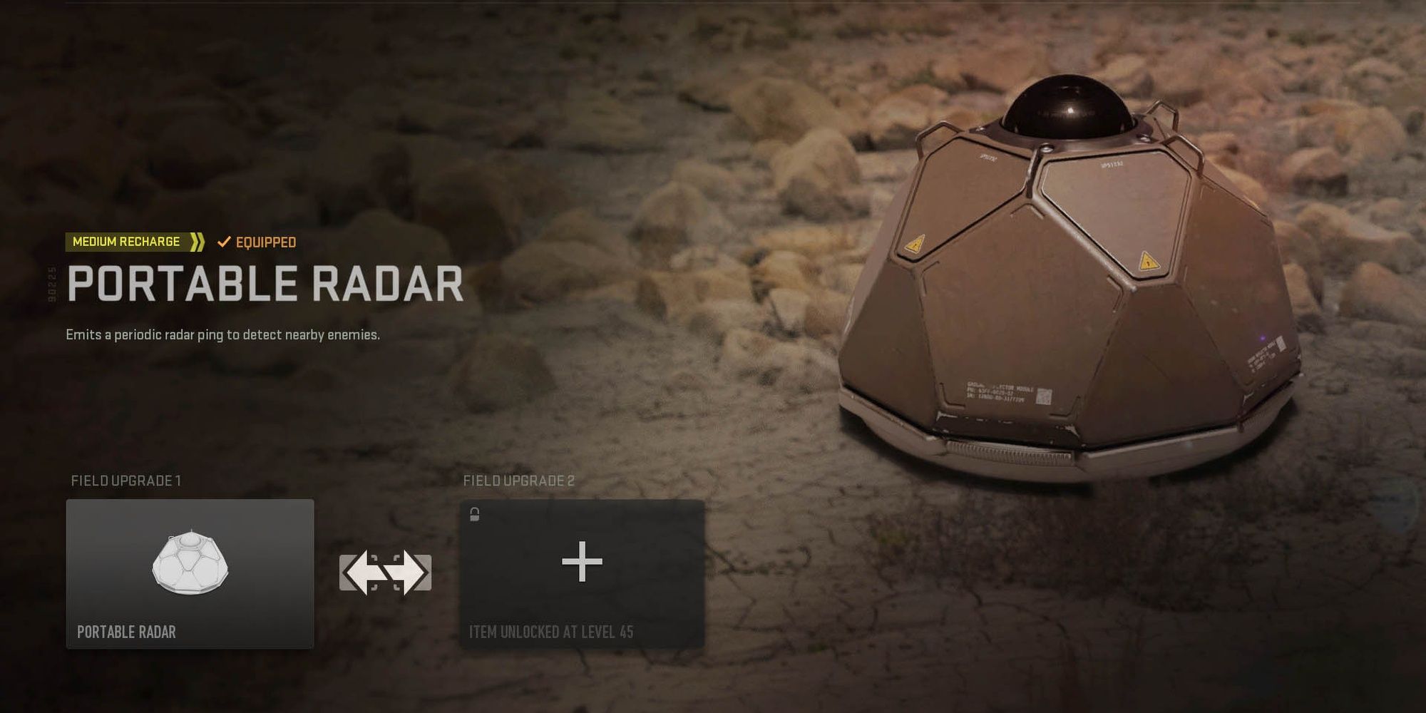 A brown spherical device named portable radar in modern warfare 2