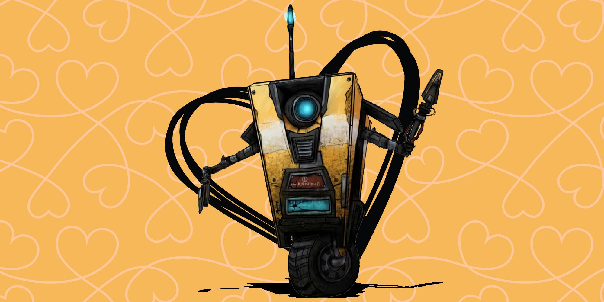 Claptrap From Borderlands Covered In Hearts