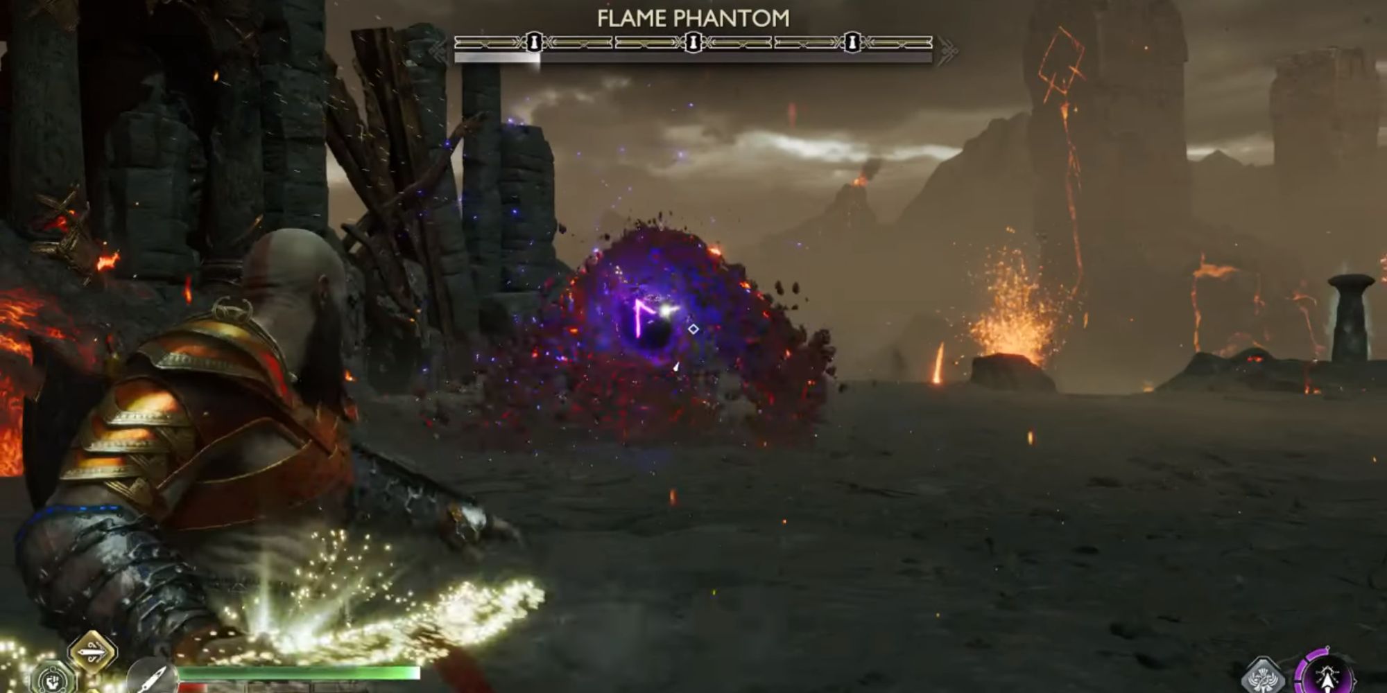 Kratos fighting Flame Phantom.