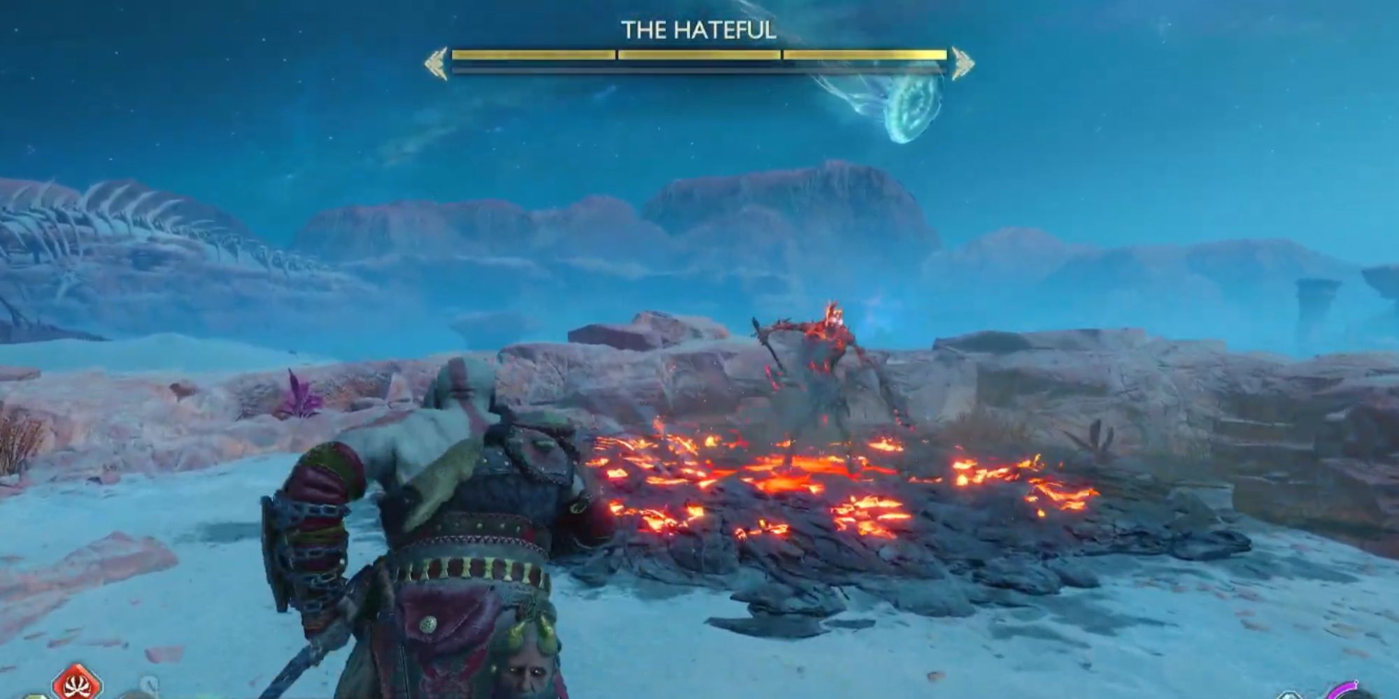 Image showing Kratos fighting The Hateful. 