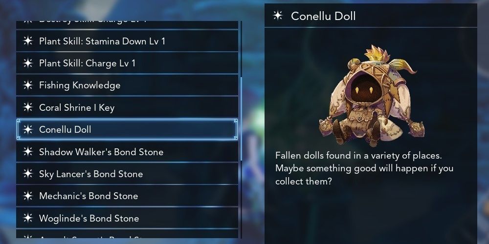 Conellu Doll Menu Description